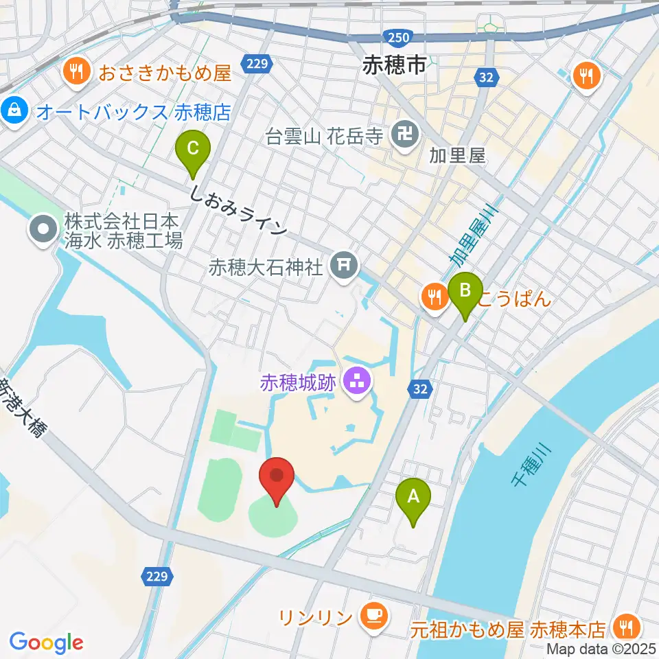 赤穂トラストホープ球場周辺のコンビニエンスストア一覧地図