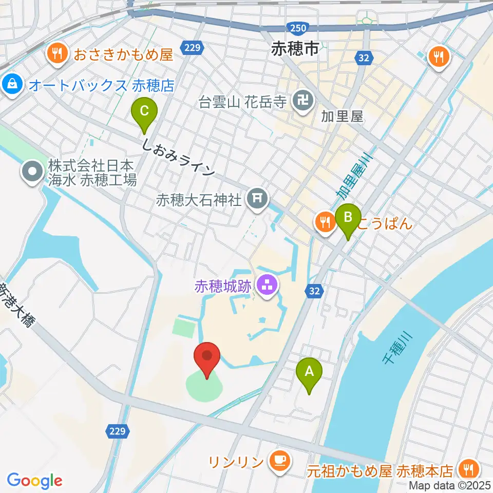 赤穂トラストホープ球場周辺のコンビニエンスストア一覧地図