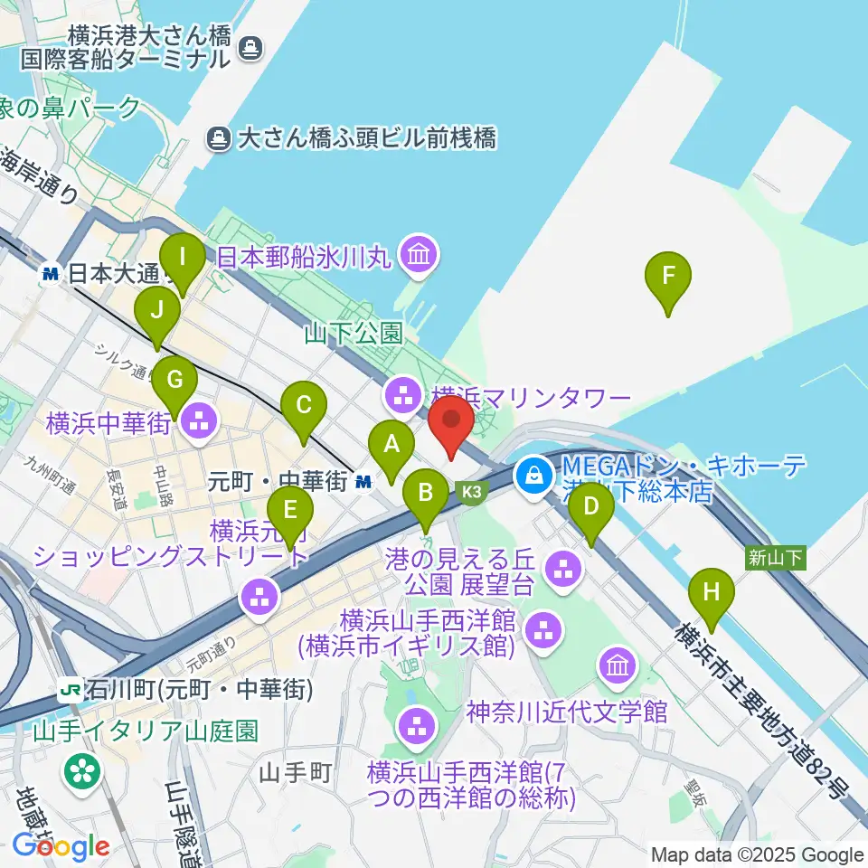 横浜人形の家周辺のコンビニエンスストア一覧地図