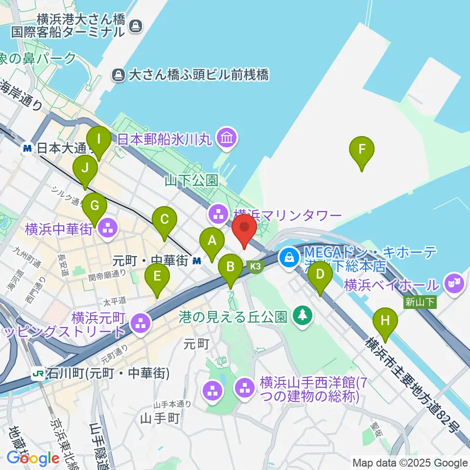 横浜人形の家周辺のコンビニエンスストア一覧地図
