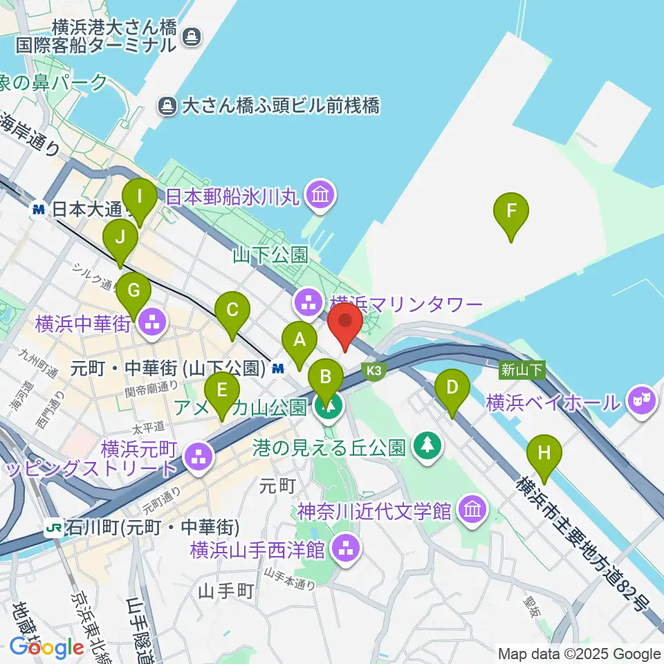 横浜人形の家周辺のコンビニエンスストア一覧地図