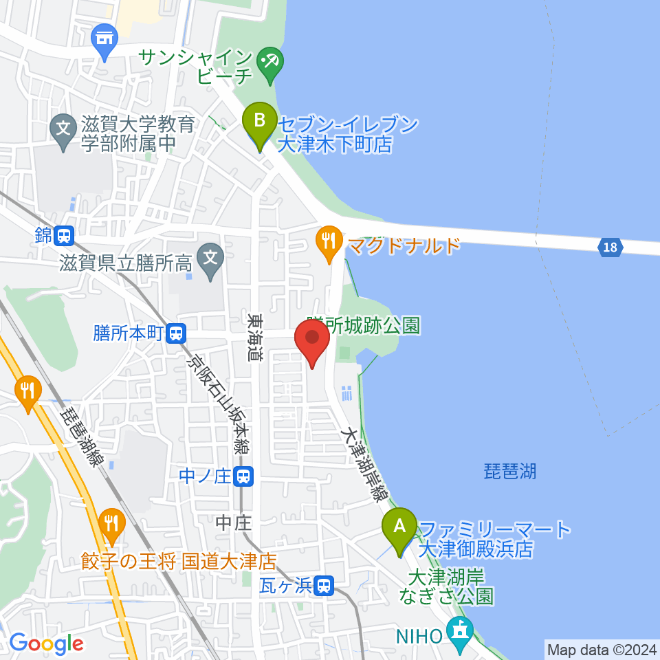 大津市生涯学習センター周辺のコンビニエンスストア一覧地図