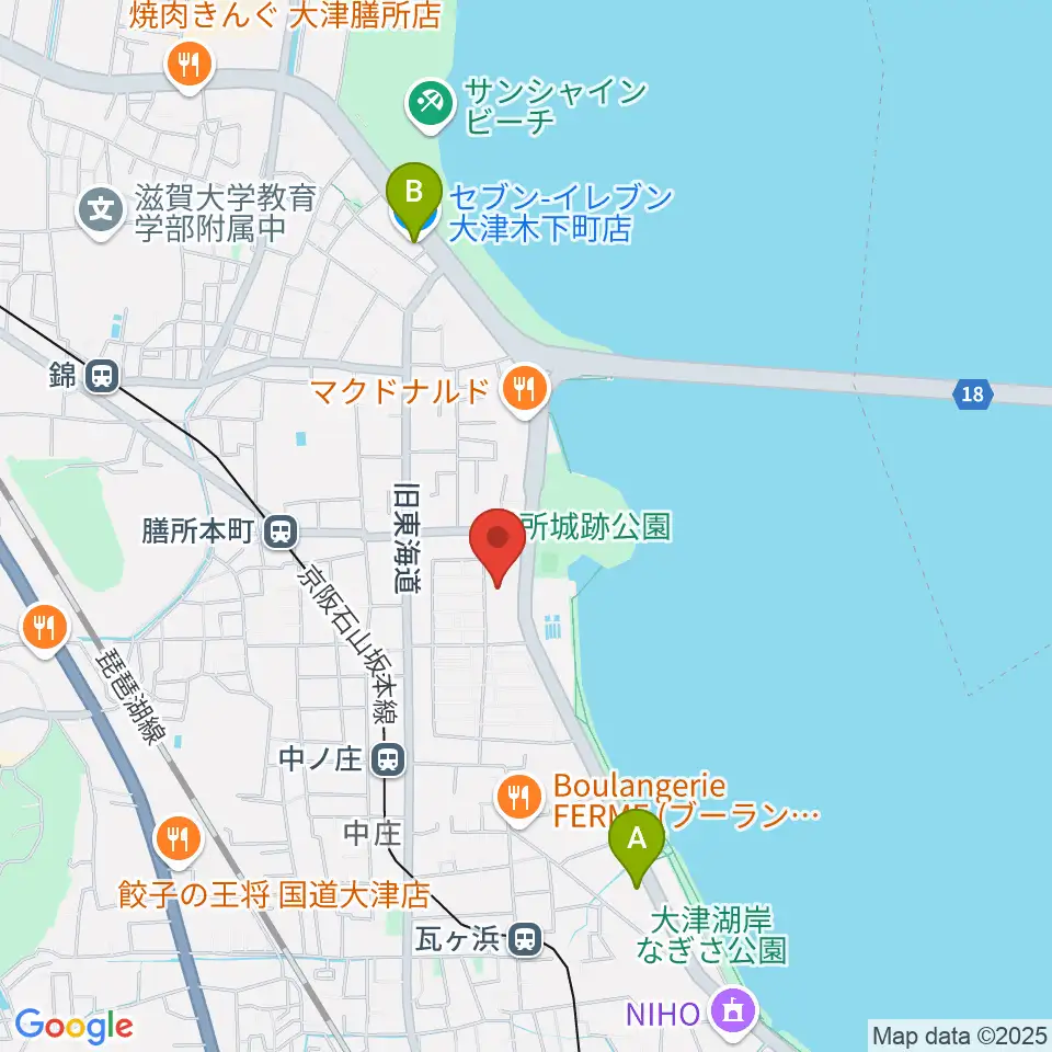 大津市生涯学習センター周辺のコンビニエンスストア一覧地図
