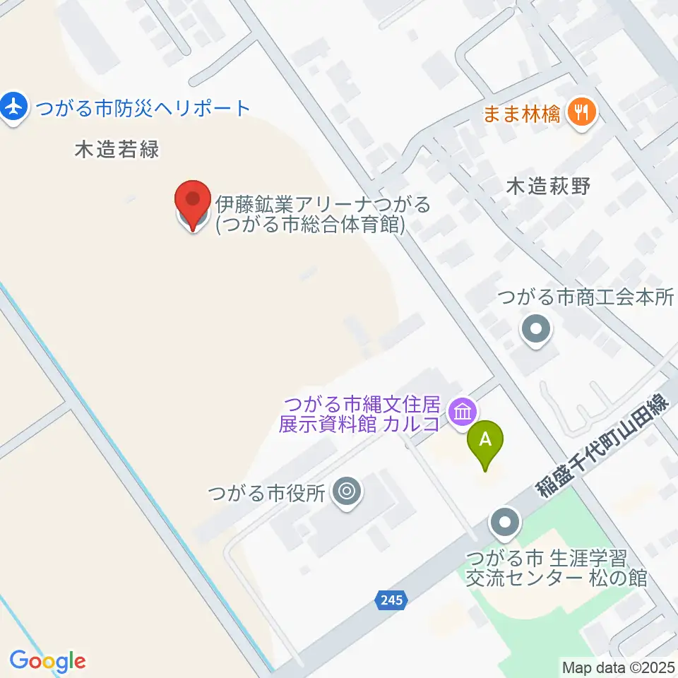 伊藤鉱業アリーナつがる周辺のコンビニエンスストア一覧地図