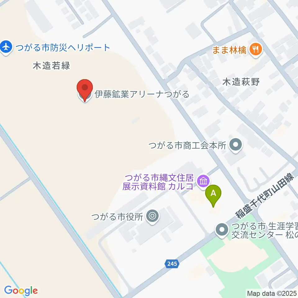 伊藤鉱業アリーナつがる周辺のコンビニエンスストア一覧地図