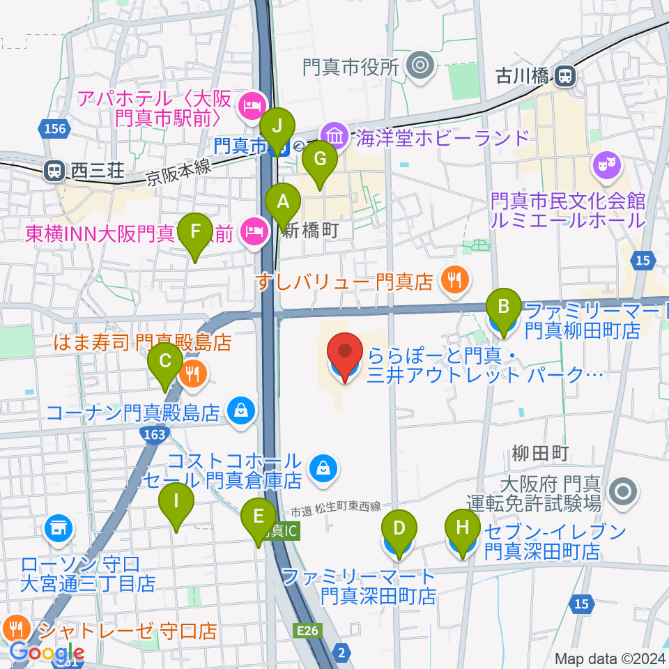 TOHOシネマズ ららぽーと門真周辺のコンビニエンスストア一覧地図