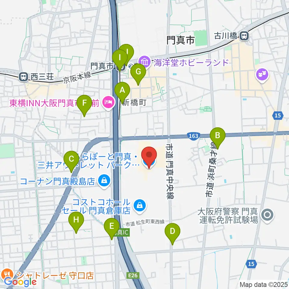TOHOシネマズ ららぽーと門真周辺のコンビニエンスストア一覧地図