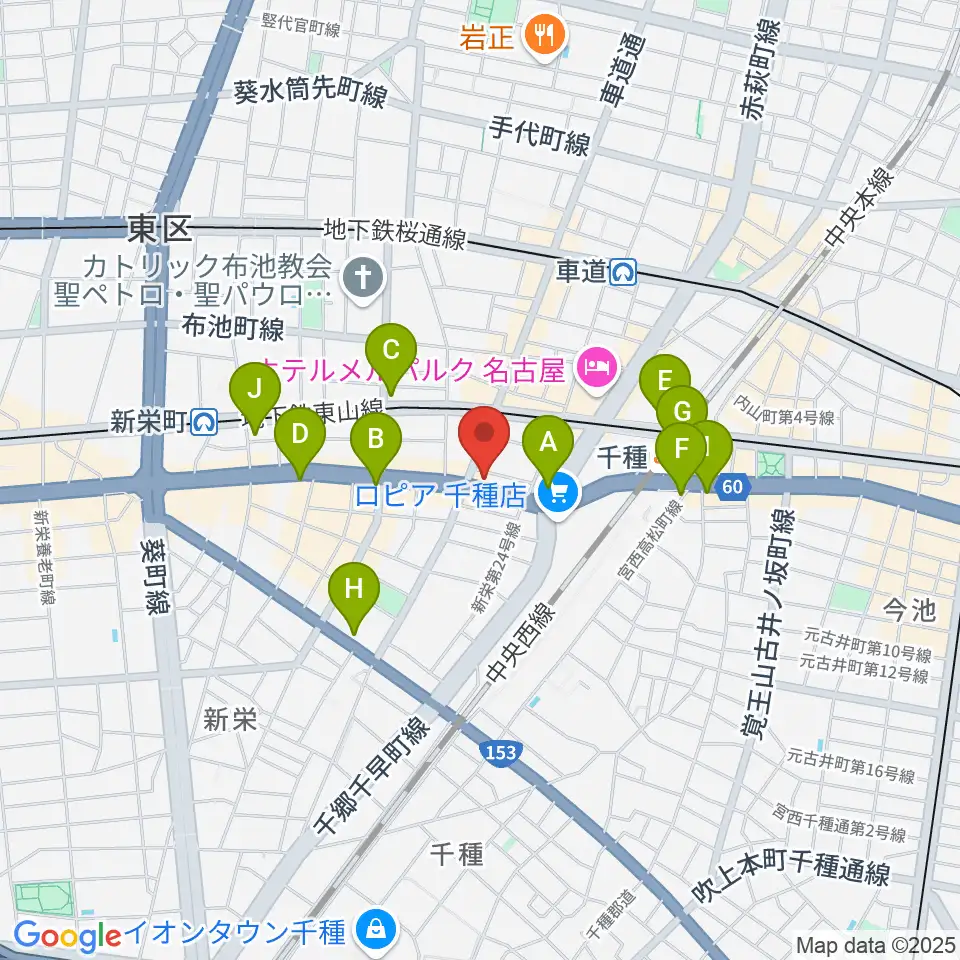 メニコンシアターAoi周辺のコンビニエンスストア一覧地図
