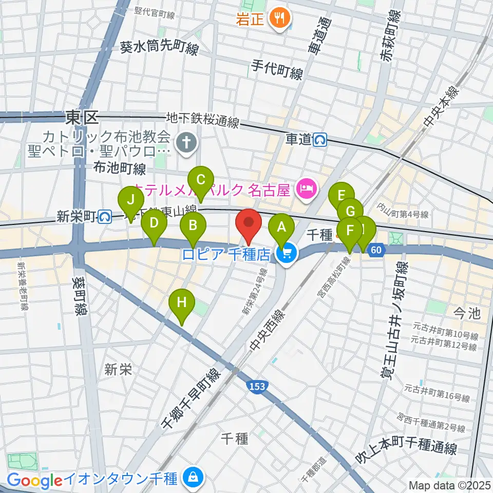 メニコンシアターAoi周辺のコンビニエンスストア一覧地図