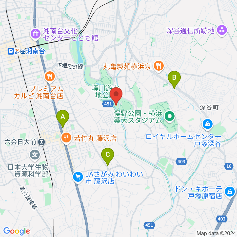 境川遊水地公園野球場周辺のコンビニエンスストア一覧地図