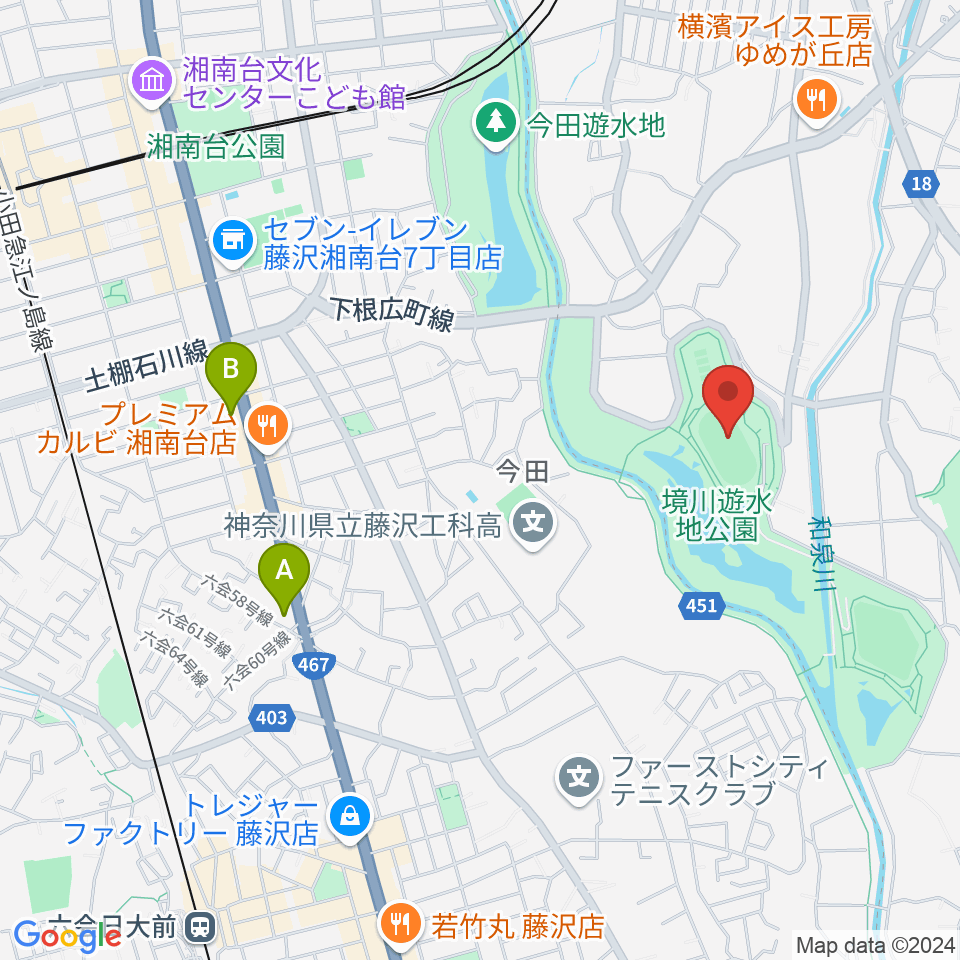 境川遊水地公園多目的グラウンド周辺のコンビニエンスストア一覧地図