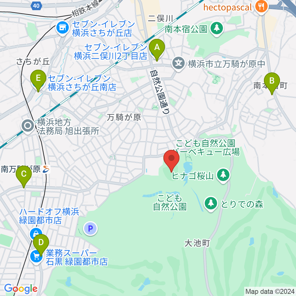 こども自然公園野球場周辺のコンビニエンスストア一覧地図