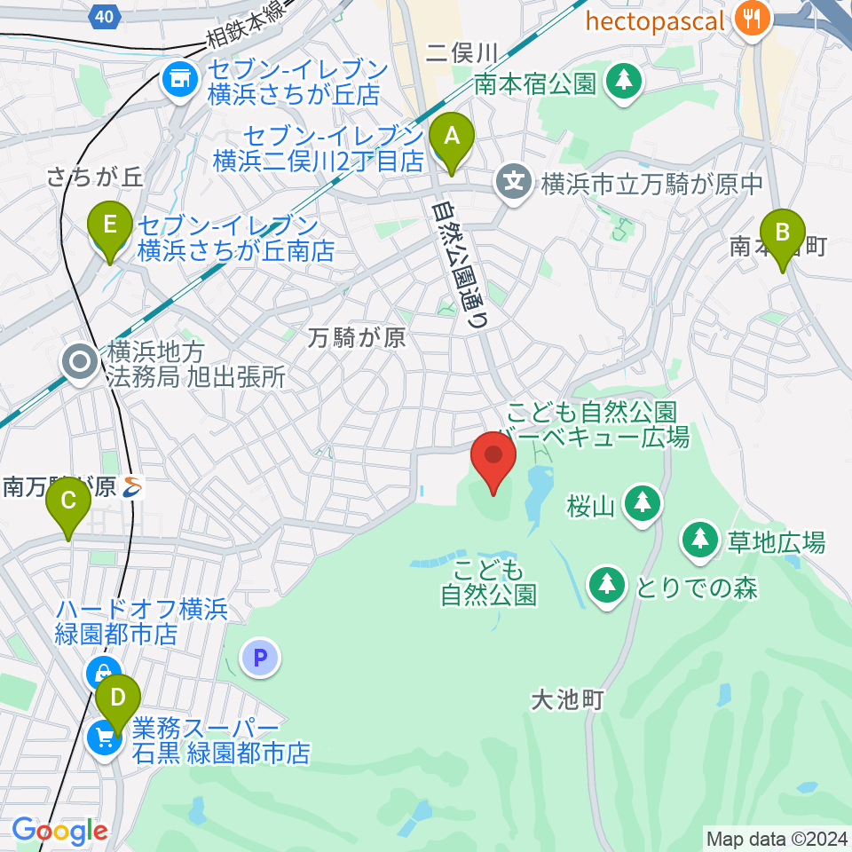 こども自然公園野球場周辺のコンビニエンスストア一覧地図