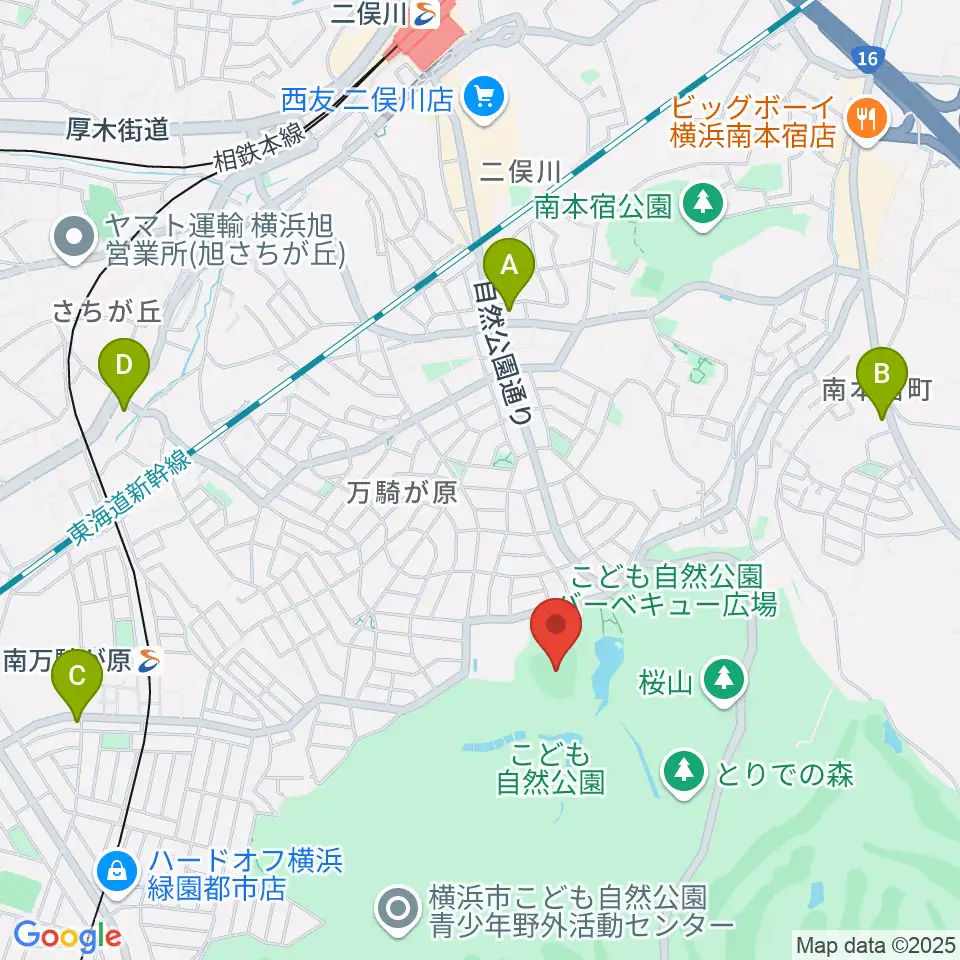 こども自然公園野球場周辺のコンビニエンスストア一覧地図