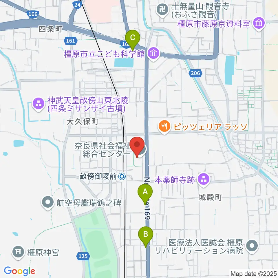 奈良県社会福祉総合センター周辺のコンビニエンスストア一覧地図