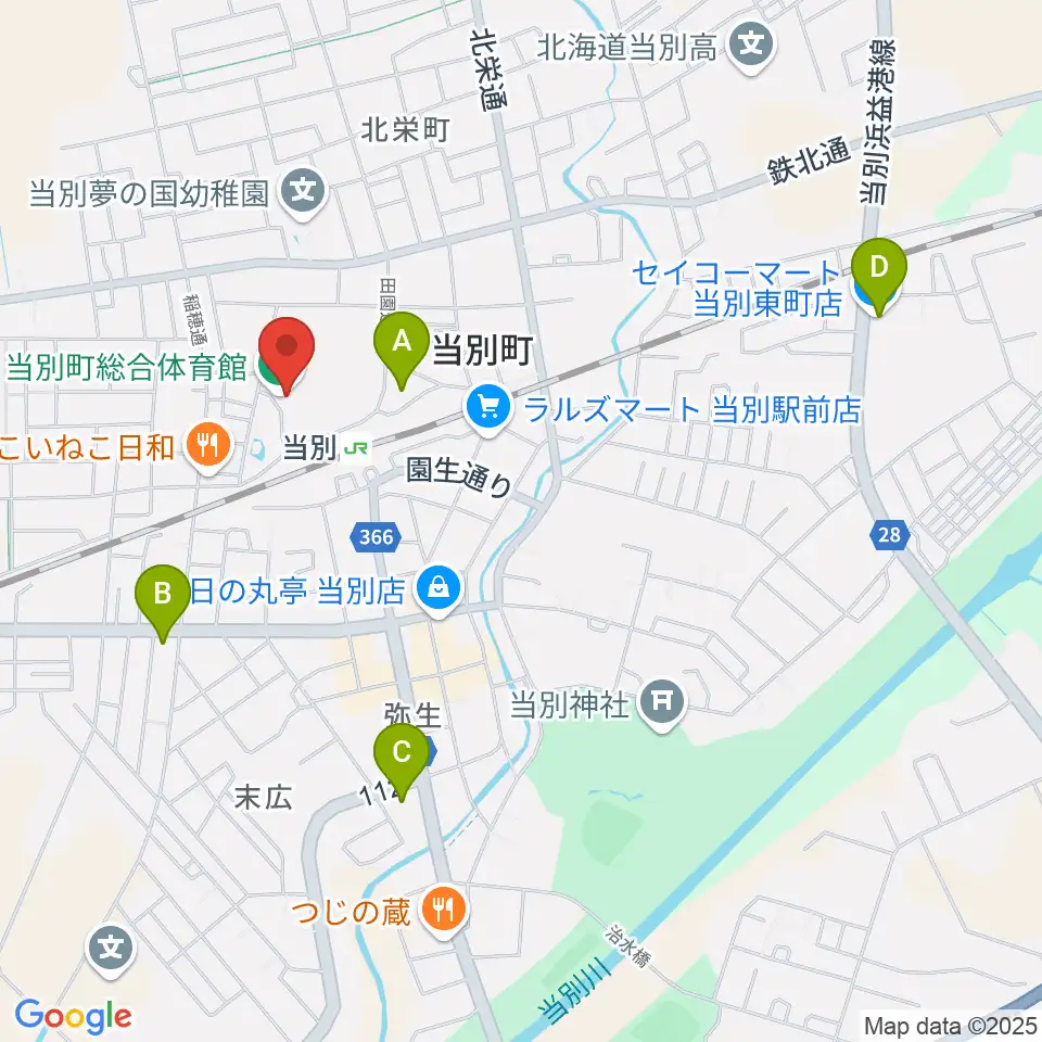 当別町総合体育館周辺のコンビニエンスストア一覧地図