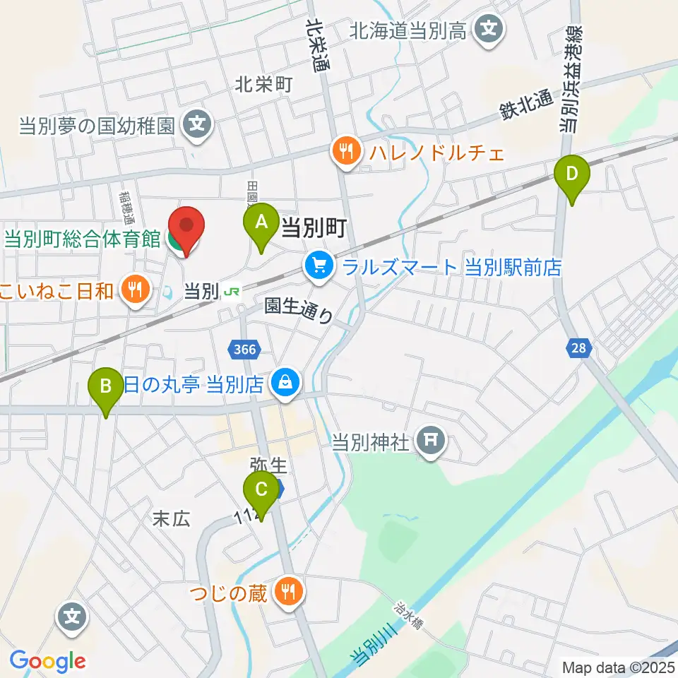 当別町総合体育館周辺のコンビニエンスストア一覧地図