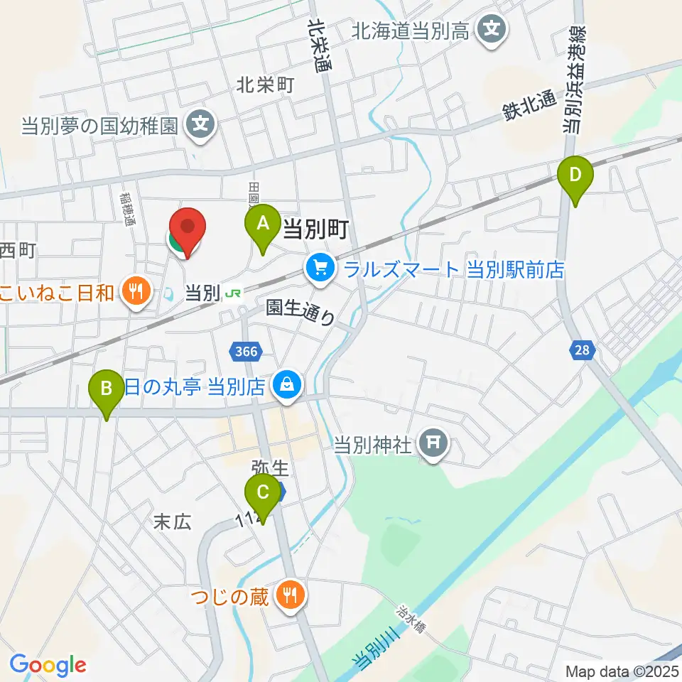 当別町総合体育館周辺のコンビニエンスストア一覧地図