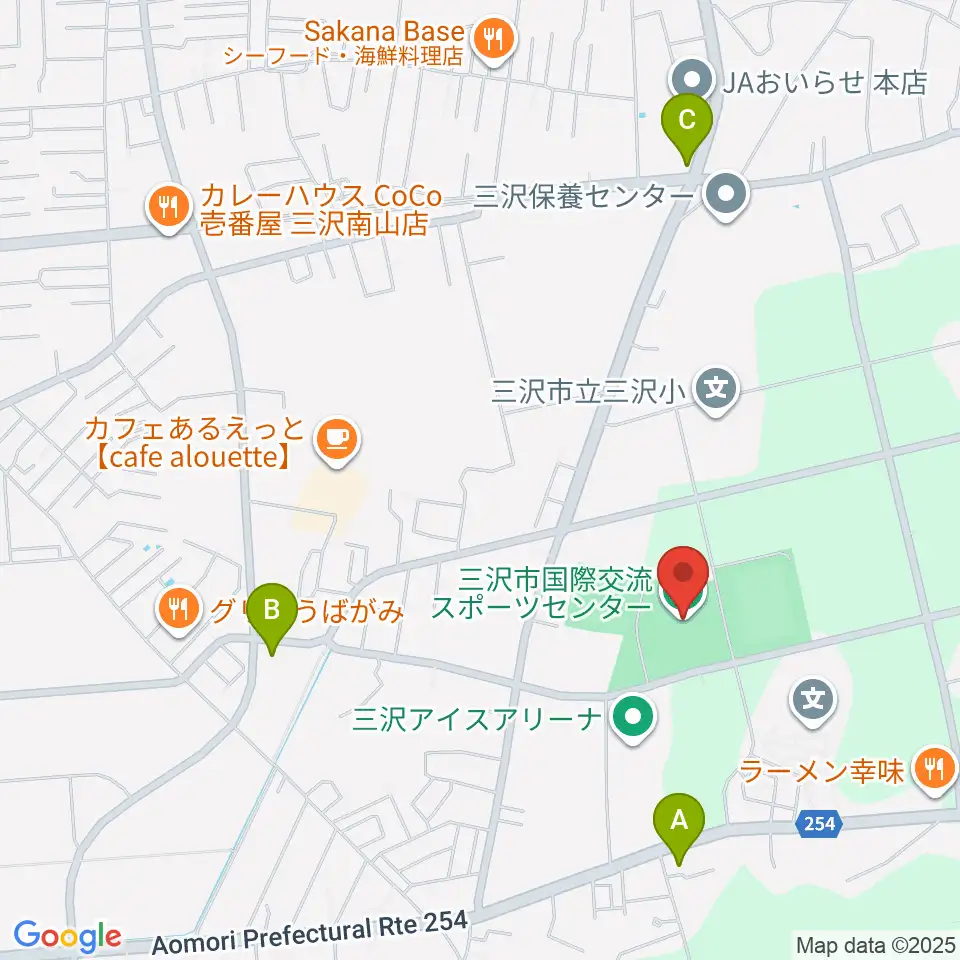 三沢市国際交流スポーツセンター周辺のコンビニエンスストア一覧地図