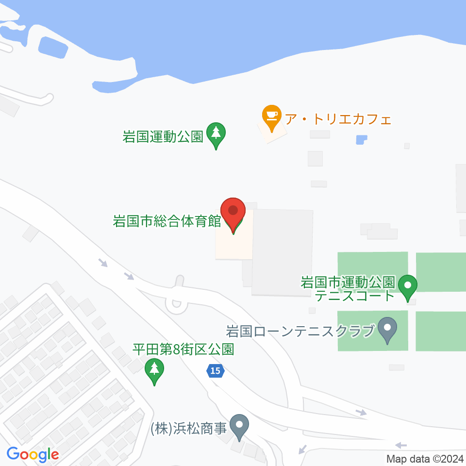 岩国市総合体育館周辺のコンビニエンスストア一覧地図