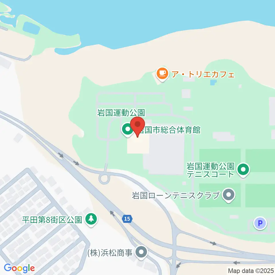 岩国市総合体育館周辺のコンビニエンスストア一覧地図