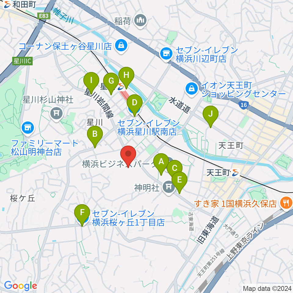 横浜市保土ケ谷スポーツセンター周辺のコンビニエンスストア一覧地図