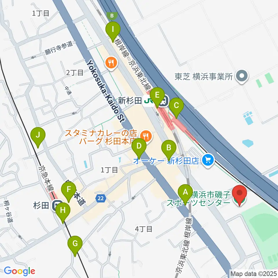 横浜市磯子スポーツセンター周辺のコンビニエンスストア一覧地図