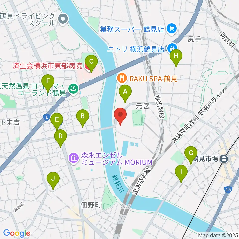 横浜市鶴見スポーツセンター周辺のコンビニエンスストア一覧地図