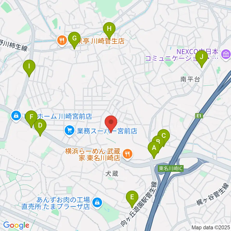 川崎市宮前スポーツセンター周辺のコンビニエンスストア一覧地図