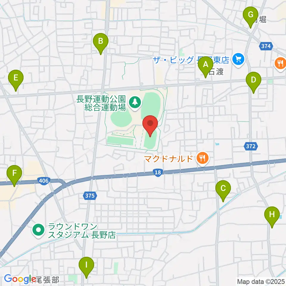 長野運動公園陸上サブトラック周辺のコンビニエンスストア一覧地図
