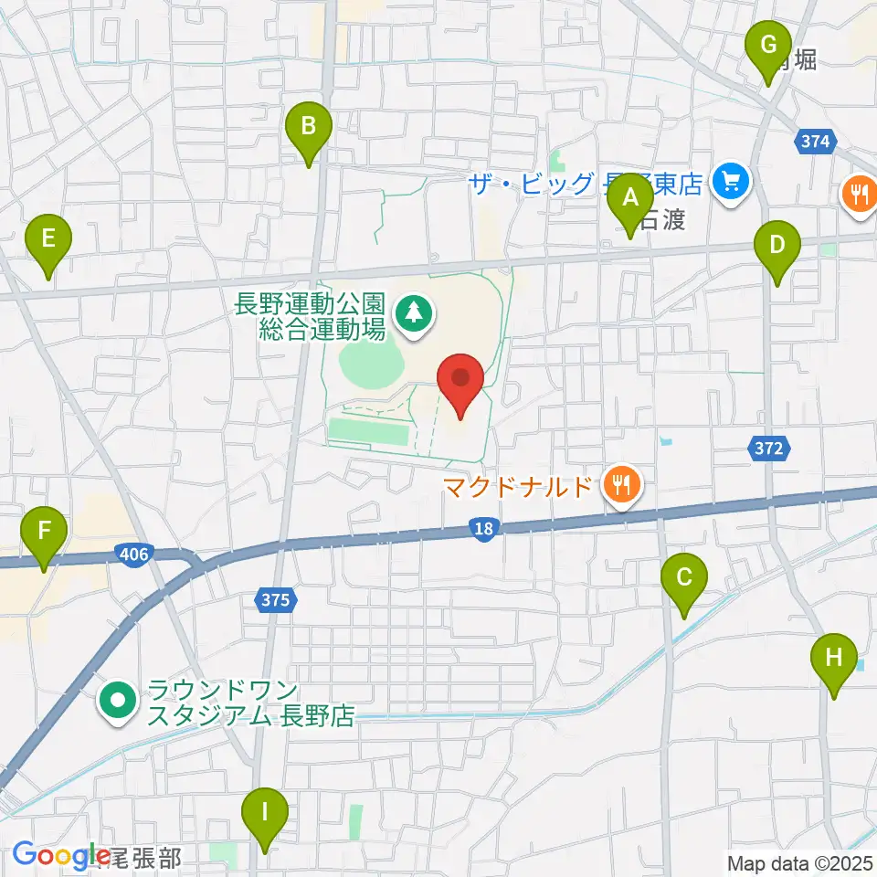 長野運動公園陸上サブトラック周辺のコンビニエンスストア一覧地図