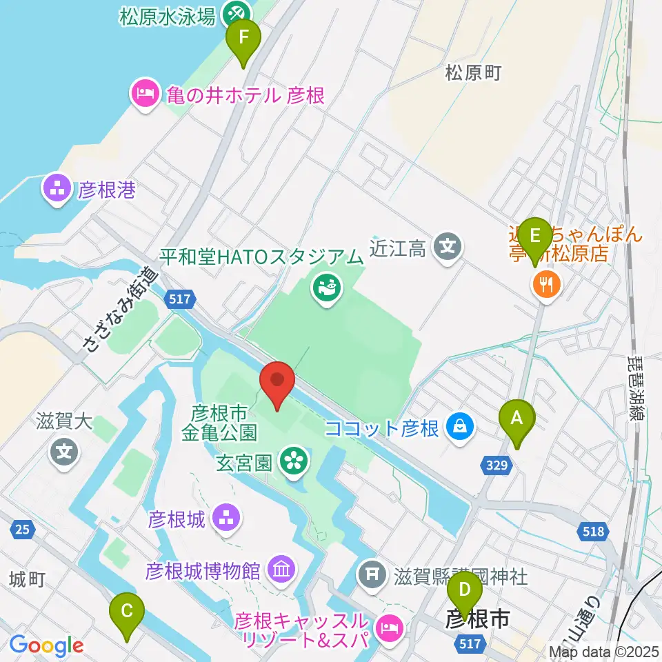 レイラックフィールド彦根周辺のコンビニエンスストア一覧地図