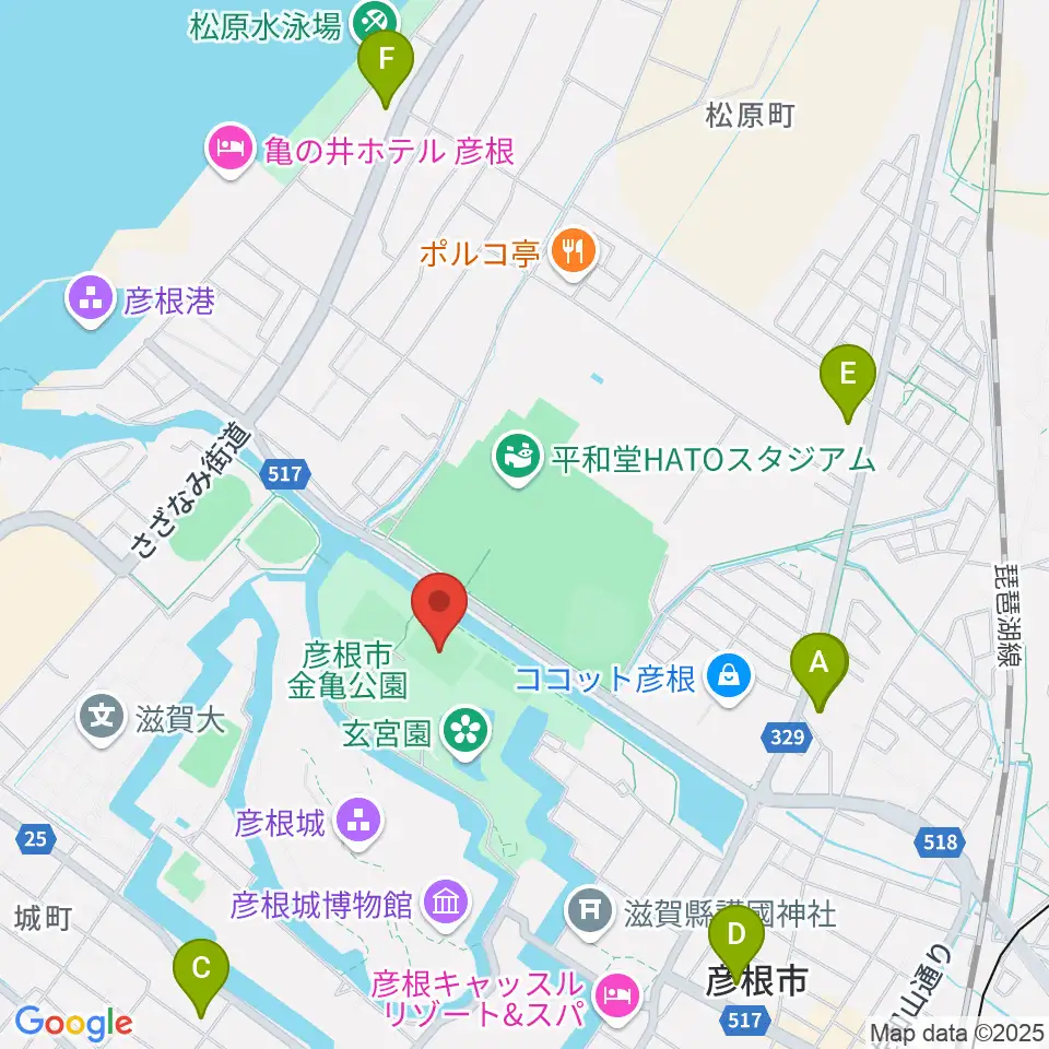 レイラックフィールド彦根周辺のコンビニエンスストア一覧地図
