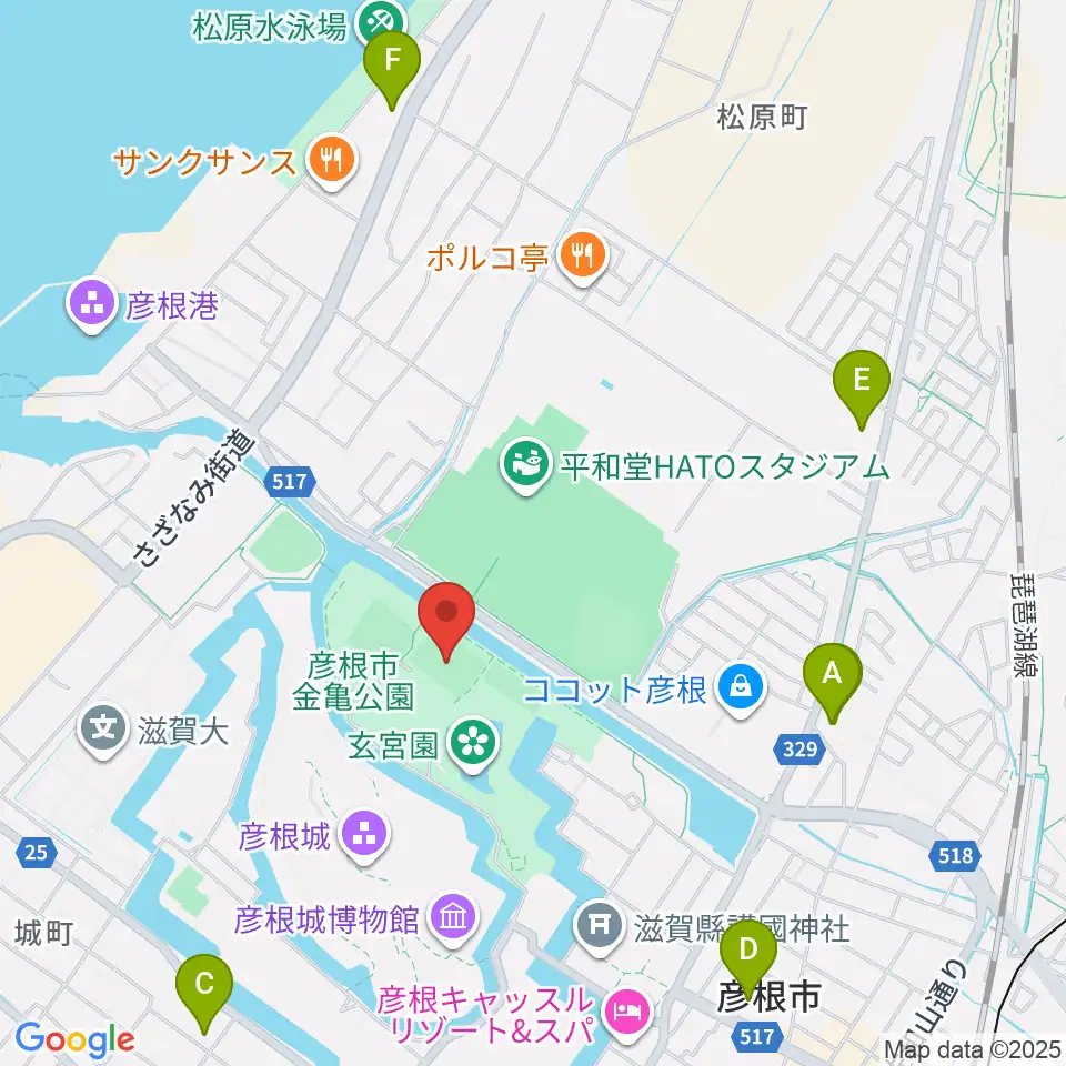 レイラックフィールド彦根周辺のコンビニエンスストア一覧地図