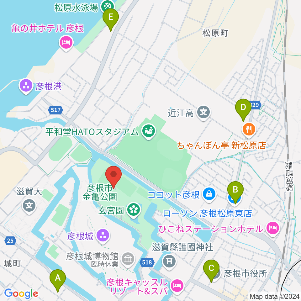 金亀公園多目的グラウンド周辺のコンビニエンスストア一覧地図