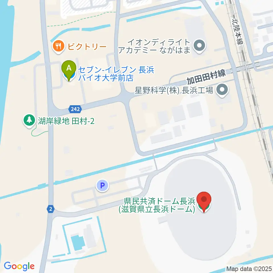 長浜バイオ大学ドーム周辺のコンビニエンスストア一覧地図