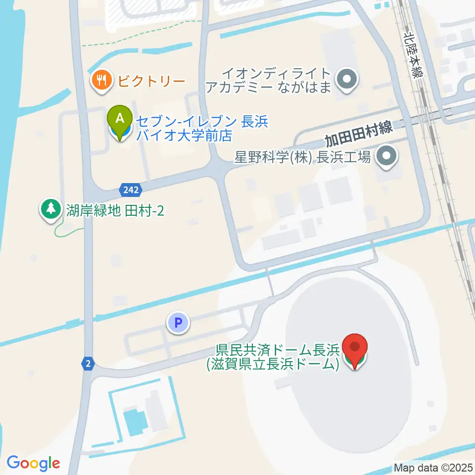長浜バイオ大学ドーム周辺のコンビニエンスストア一覧地図