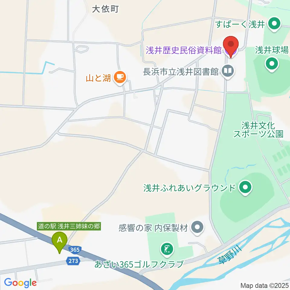 浅井歴史民俗資料館周辺のコンビニエンスストア一覧地図