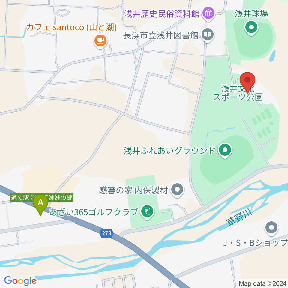 長浜市浅井B＆G海洋センター周辺のコンビニエンスストア一覧地図