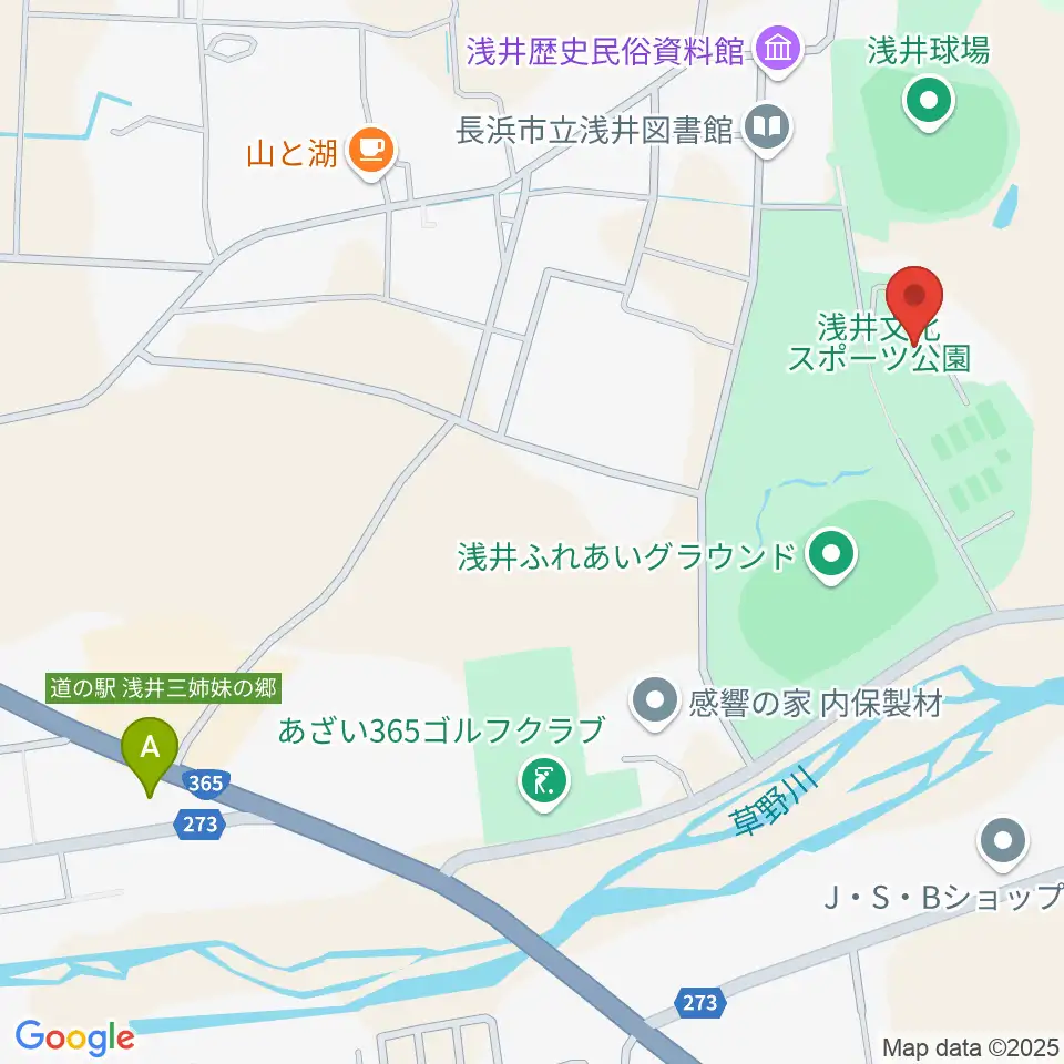長浜市浅井B＆G海洋センター周辺のコンビニエンスストア一覧地図