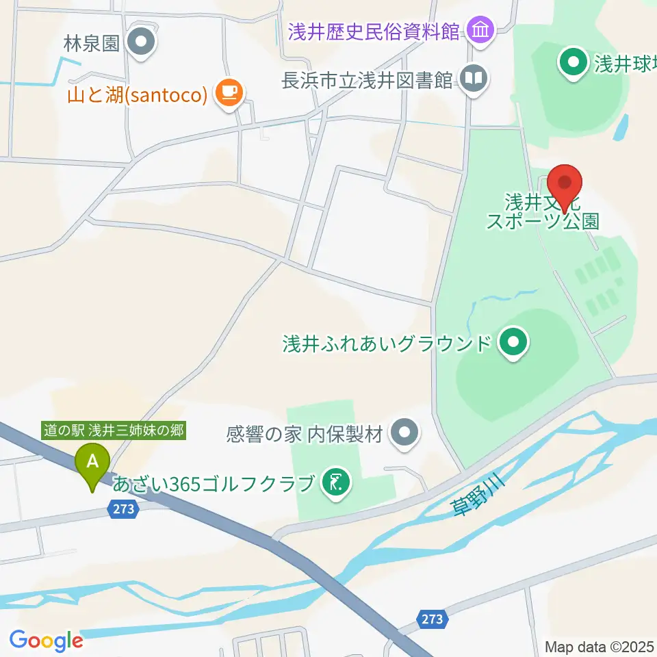 長浜市浅井B＆G海洋センター周辺のコンビニエンスストア一覧地図