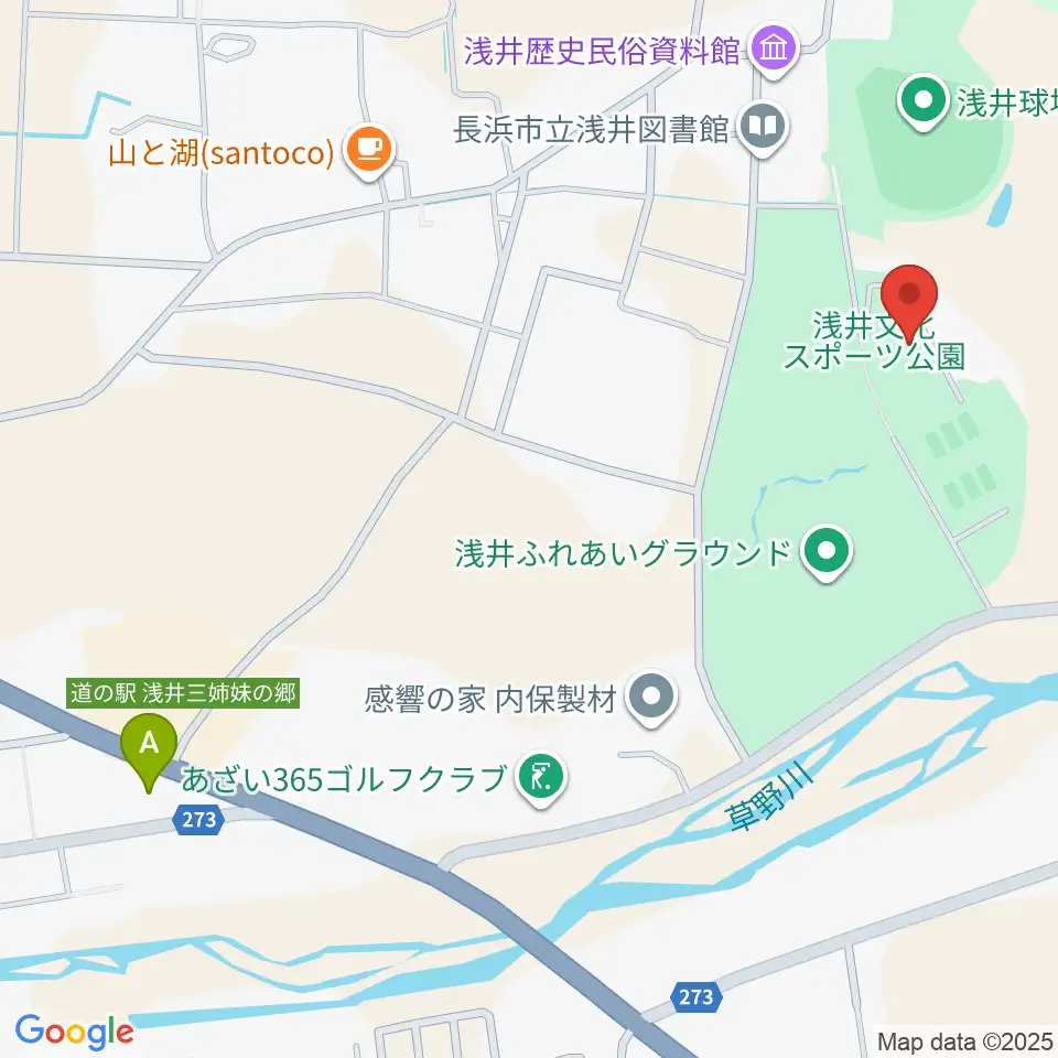 長浜市浅井B＆G海洋センター周辺のコンビニエンスストア一覧地図