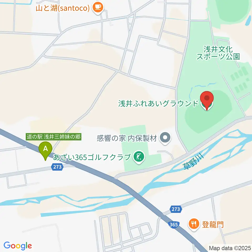 浅井ふれあいグラウンド周辺のコンビニエンスストア一覧地図