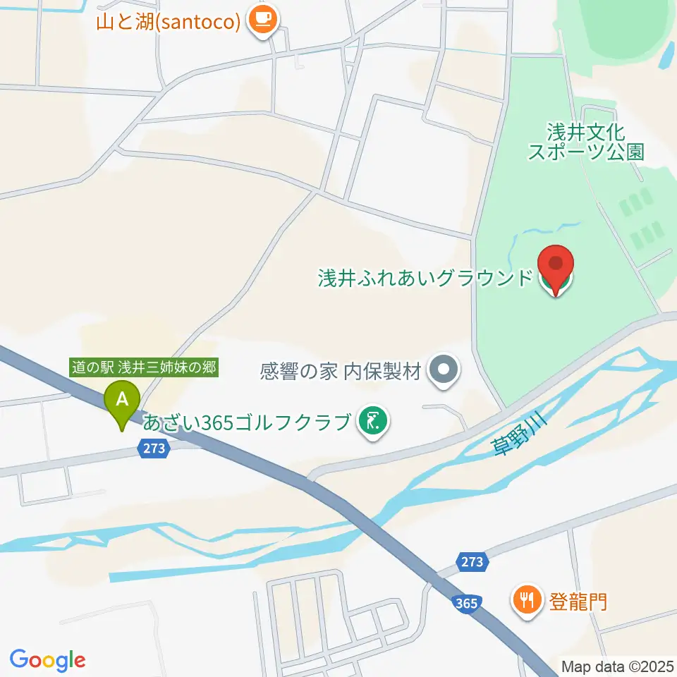 浅井ふれあいグラウンド周辺のコンビニエンスストア一覧地図
