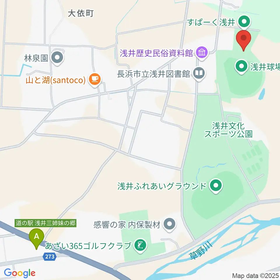 すぱーく浅井周辺のコンビニエンスストア一覧地図