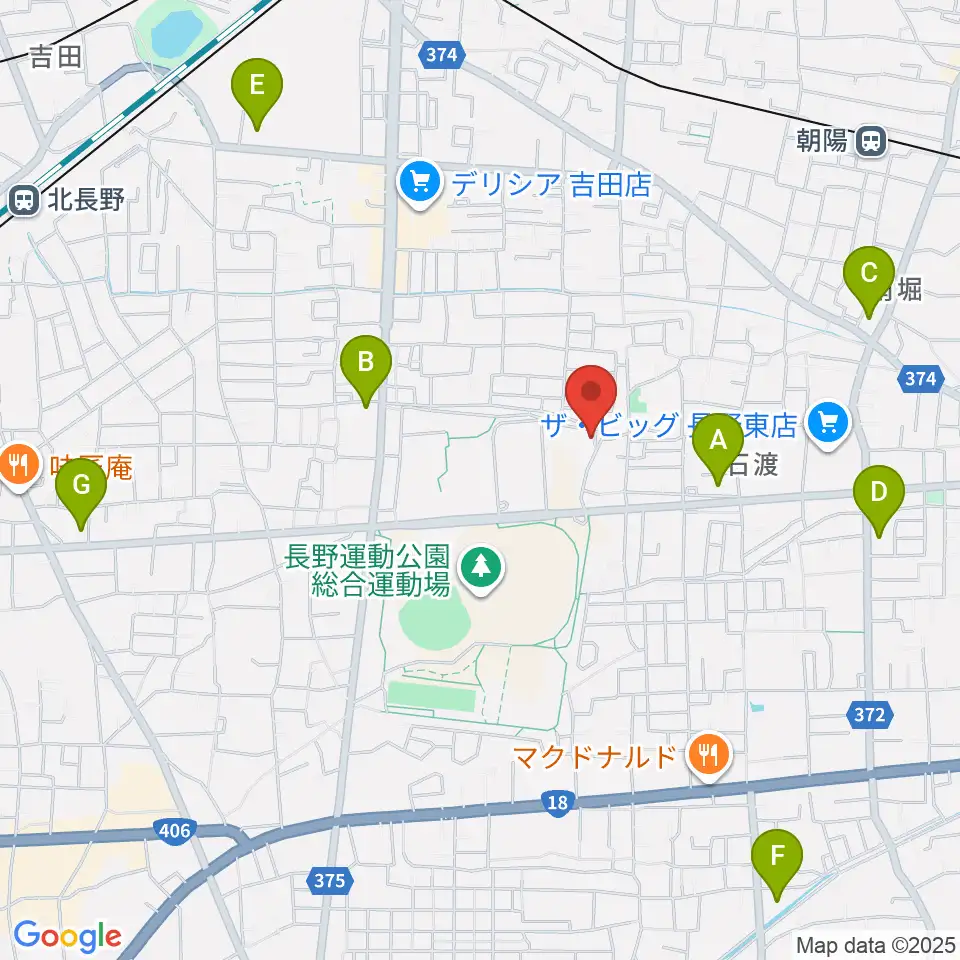長野運動公園運動広場周辺のコンビニエンスストア一覧地図