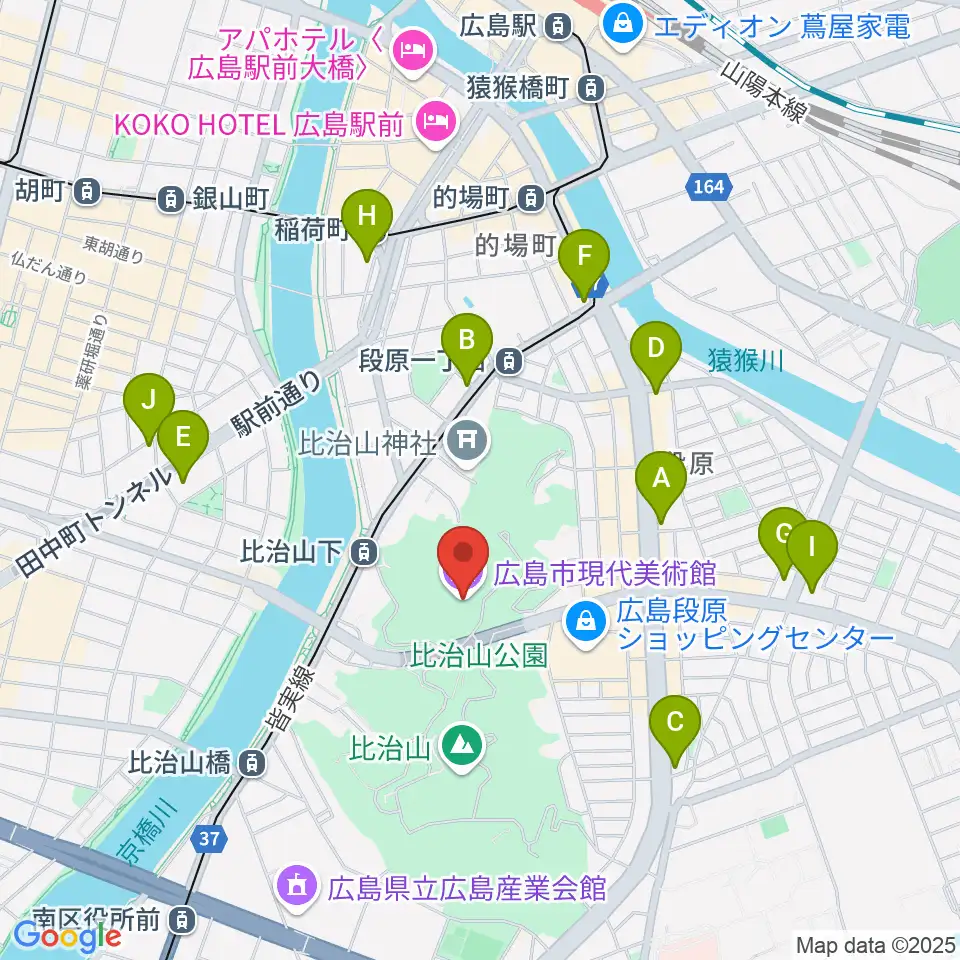 広島市現代美術館周辺のコンビニエンスストア一覧地図