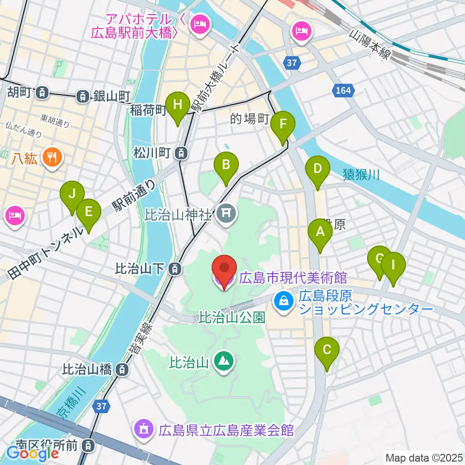 広島市現代美術館周辺のコンビニエンスストア一覧地図