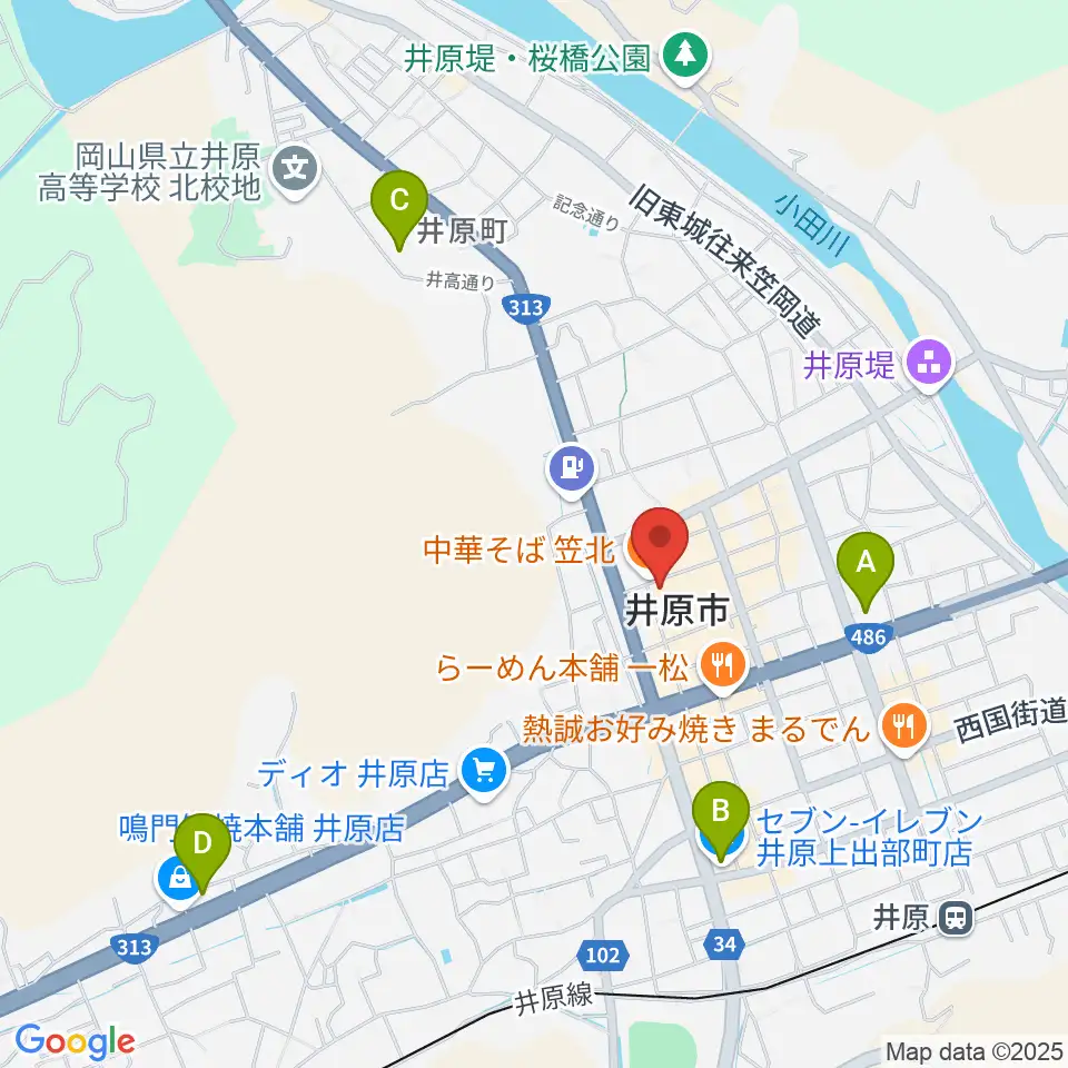 井原市立平櫛田中美術館周辺のコンビニエンスストア一覧地図