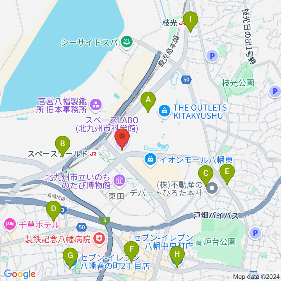 スペースLABO周辺のコンビニエンスストア一覧地図